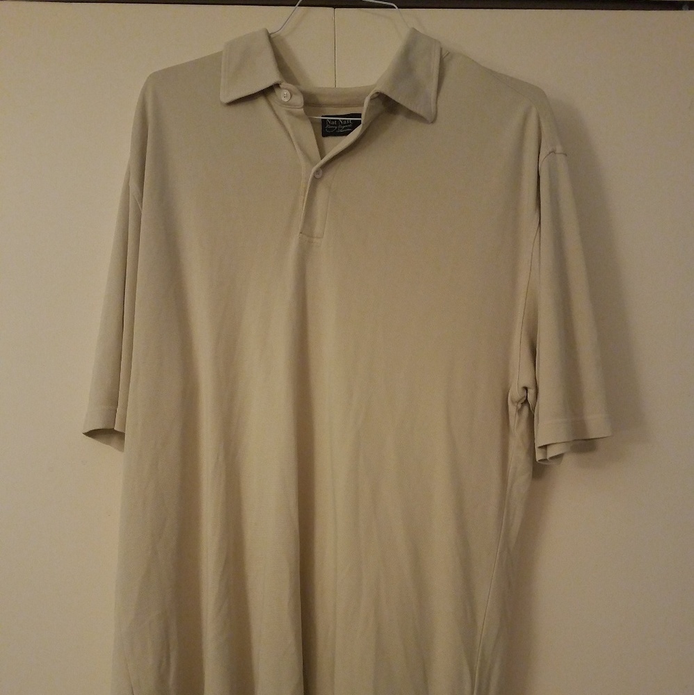 Nat Nast- LG green silk mix button down